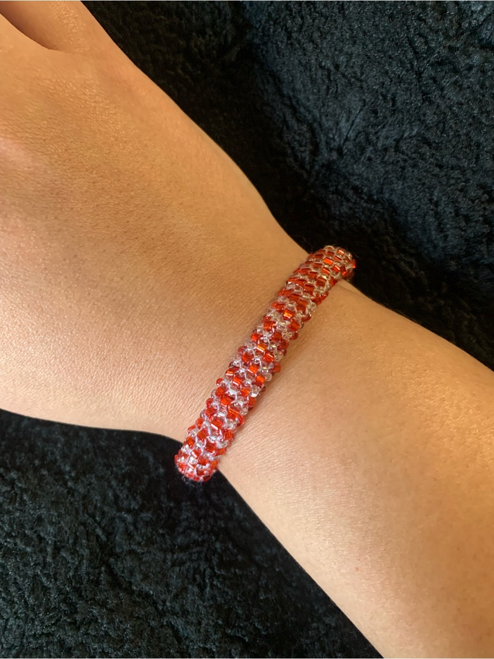 Sparkling Red Crystal Beaded Bracelet for Women